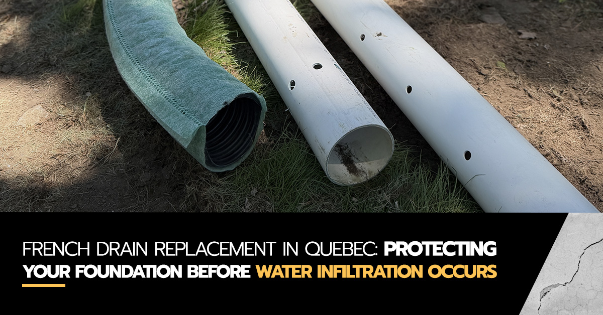 French drain replacement in Quebec: protect your foundation before water infiltration